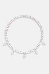 Iced Tennis Drop Cross Choker