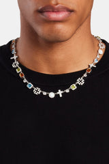 Multi Gemstone & Cross Chain - White