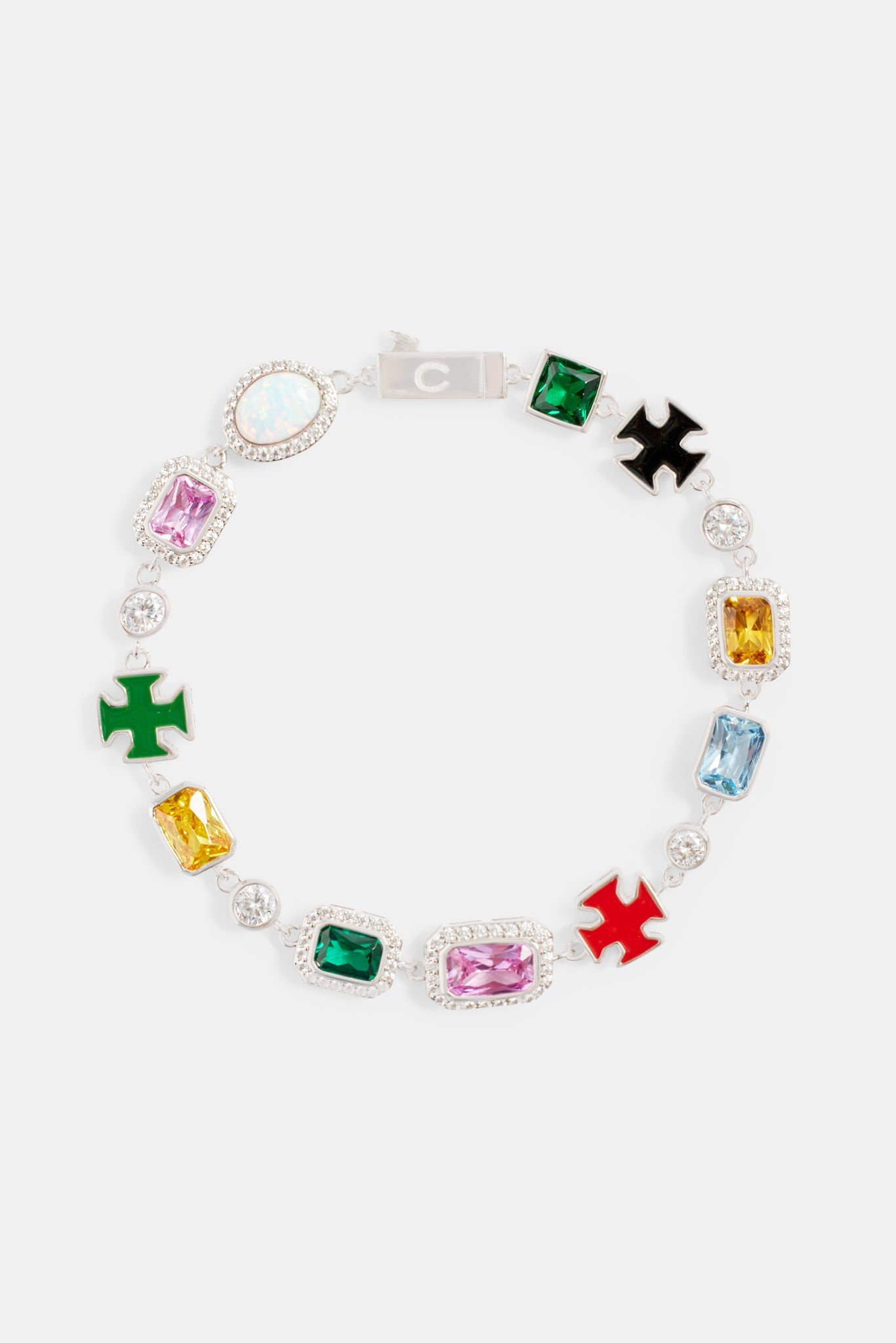 Multi Gemstone Motif Bracelet - 10mm