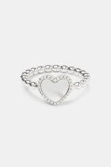 Mother Of Pearl Heart Ring - White