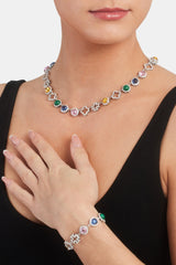 Motif + Multi Gemstone Chain & Bracelet - White