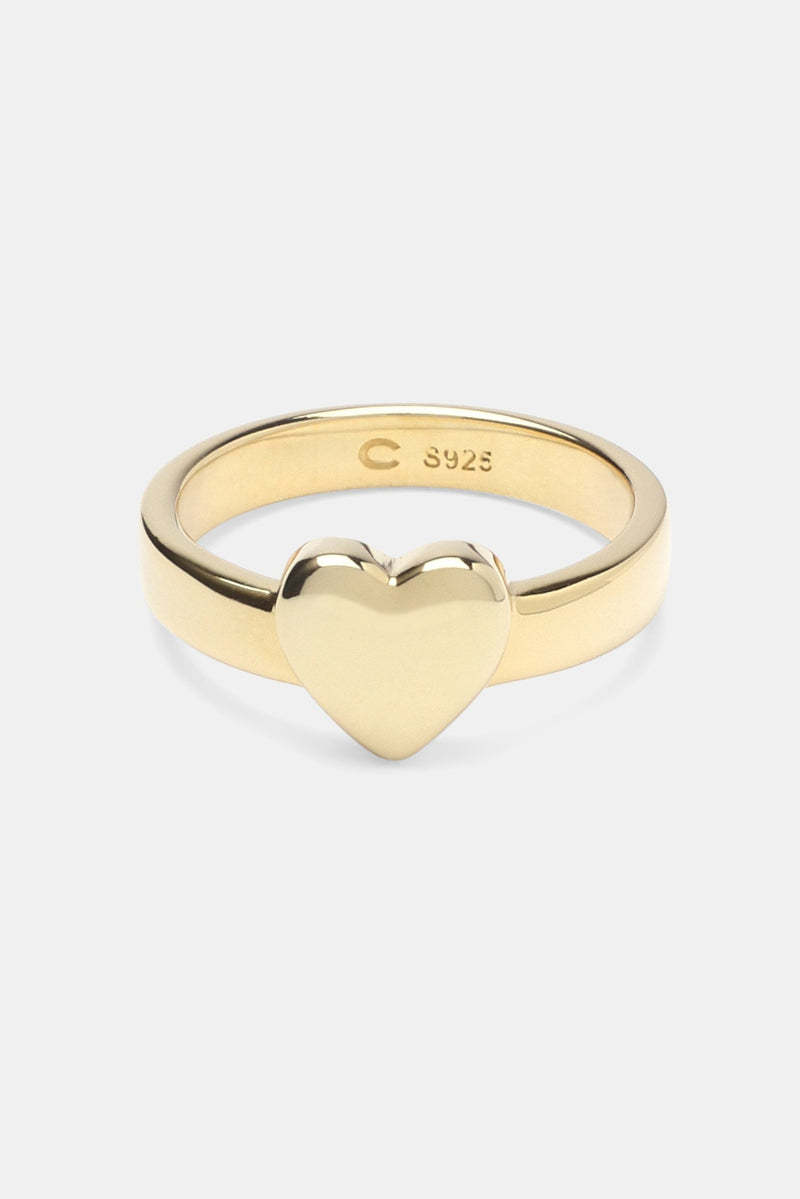 Polished Heart Ring - Gold