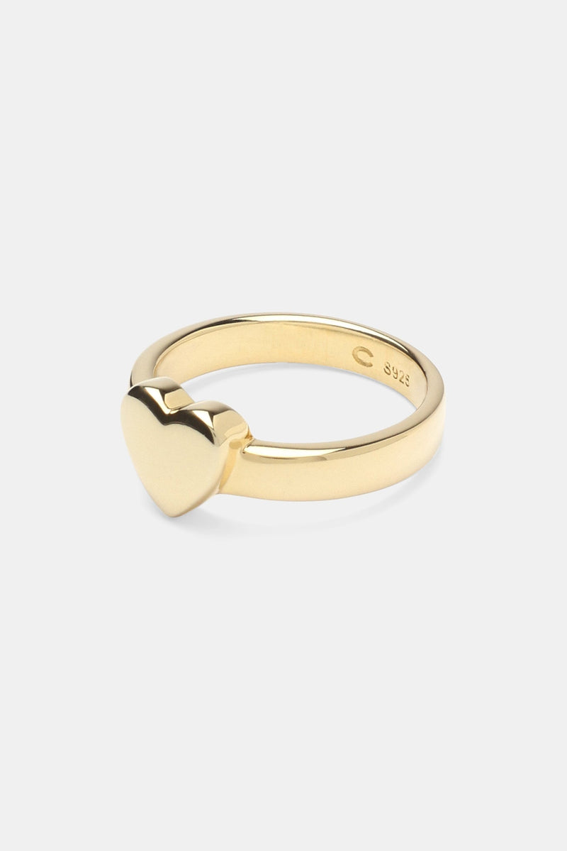 Polished Heart Ring - Gold