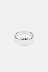 Polished Heart Ring - White