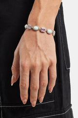 Opal & Pink Gemstone Bracelet - White