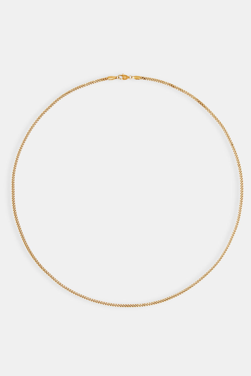 2mm Gold Plated Micro Cuban Chain