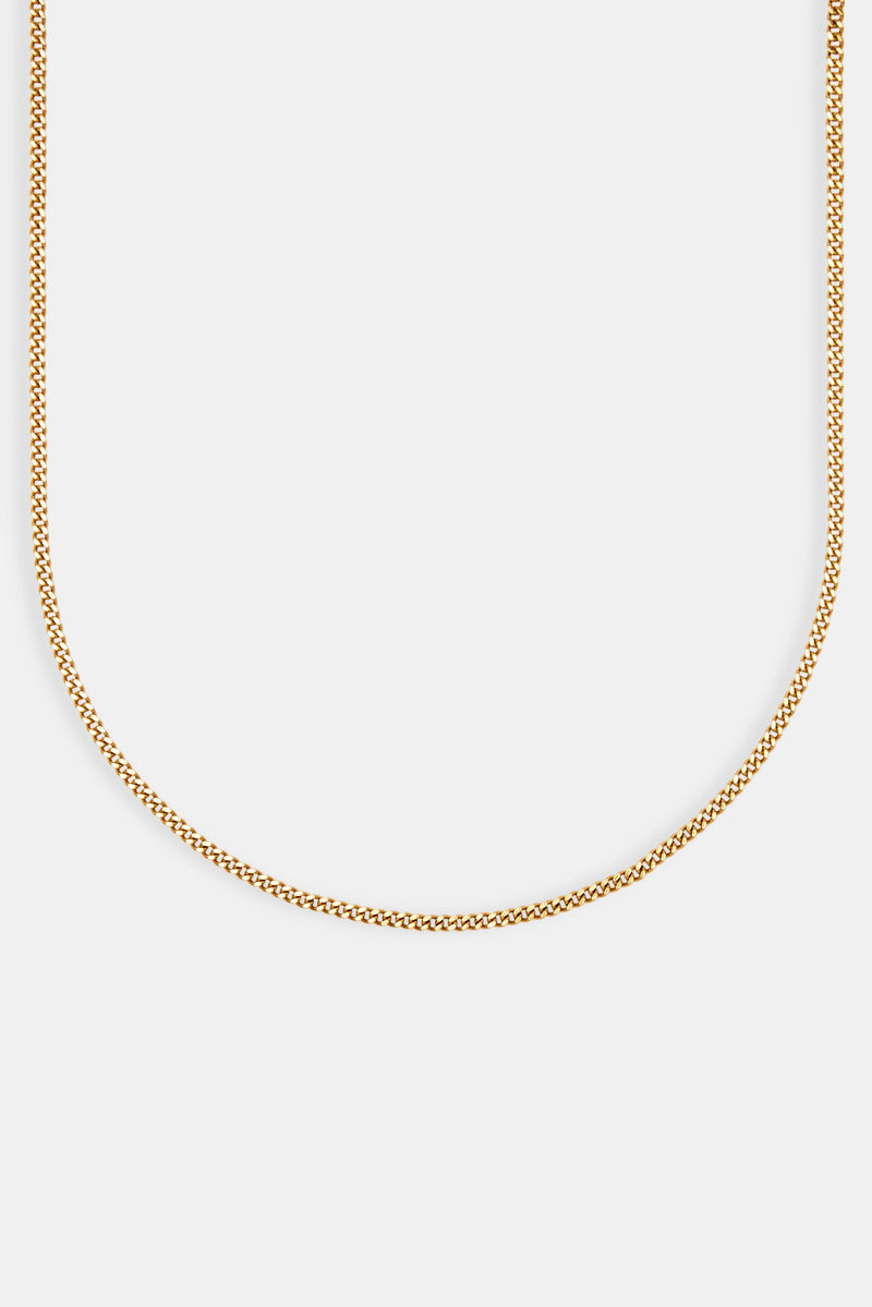 2mm Gold Plated Micro Cuban Chain