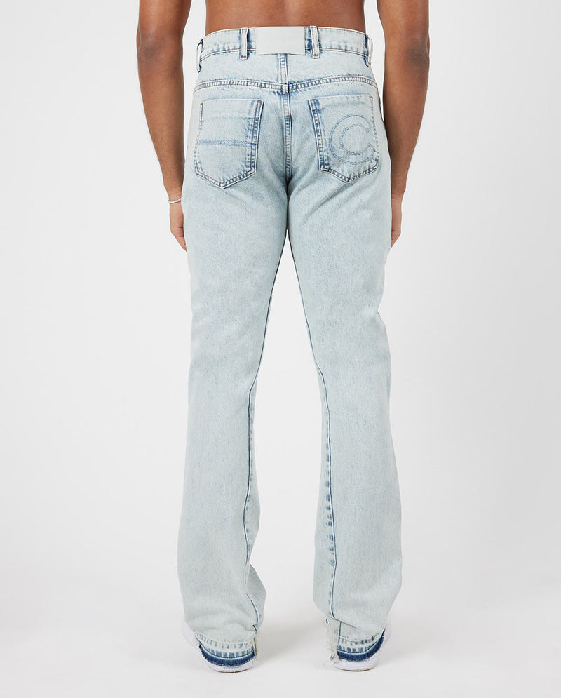 Relaxed Panelled Jeans - Light Blue