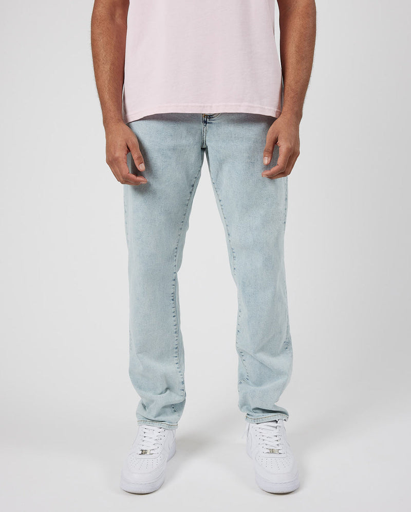 Straight Leg Denim Jeans - Light Blue