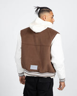 Cernucci Varsity Bomber Jacket - Chocolate