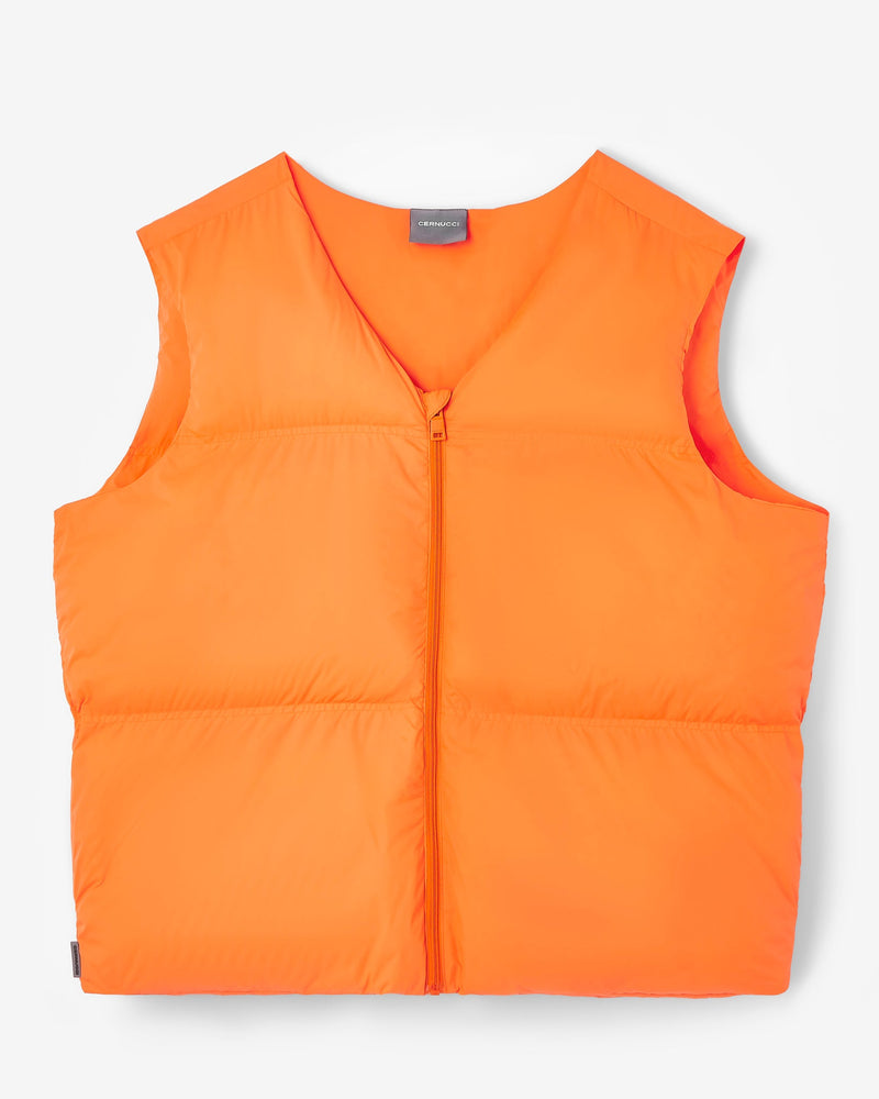 Cernucci Puffer Gilet - Orange