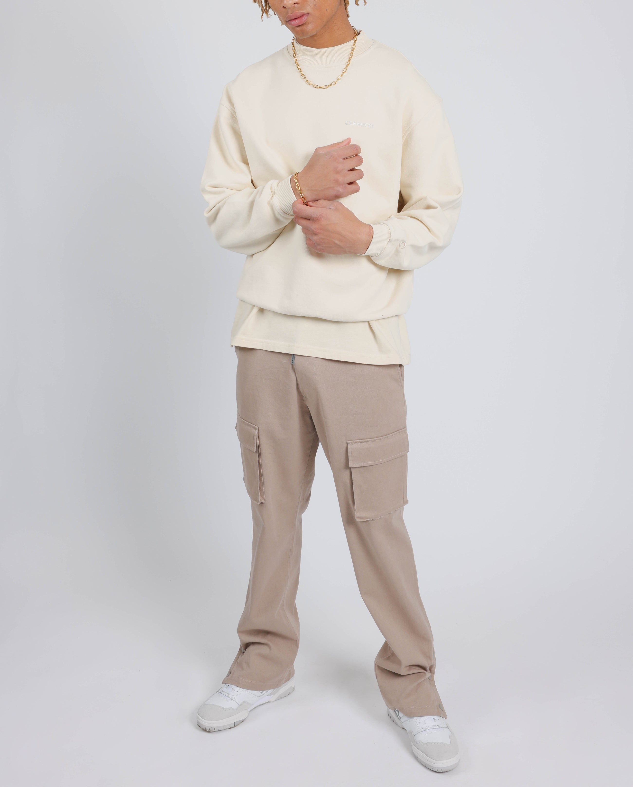 Straight Leg Cargo Trouser - Taupe