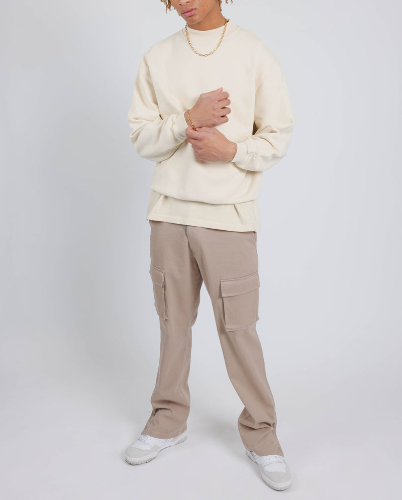 Straight Leg Cargo Trouser - Taupe