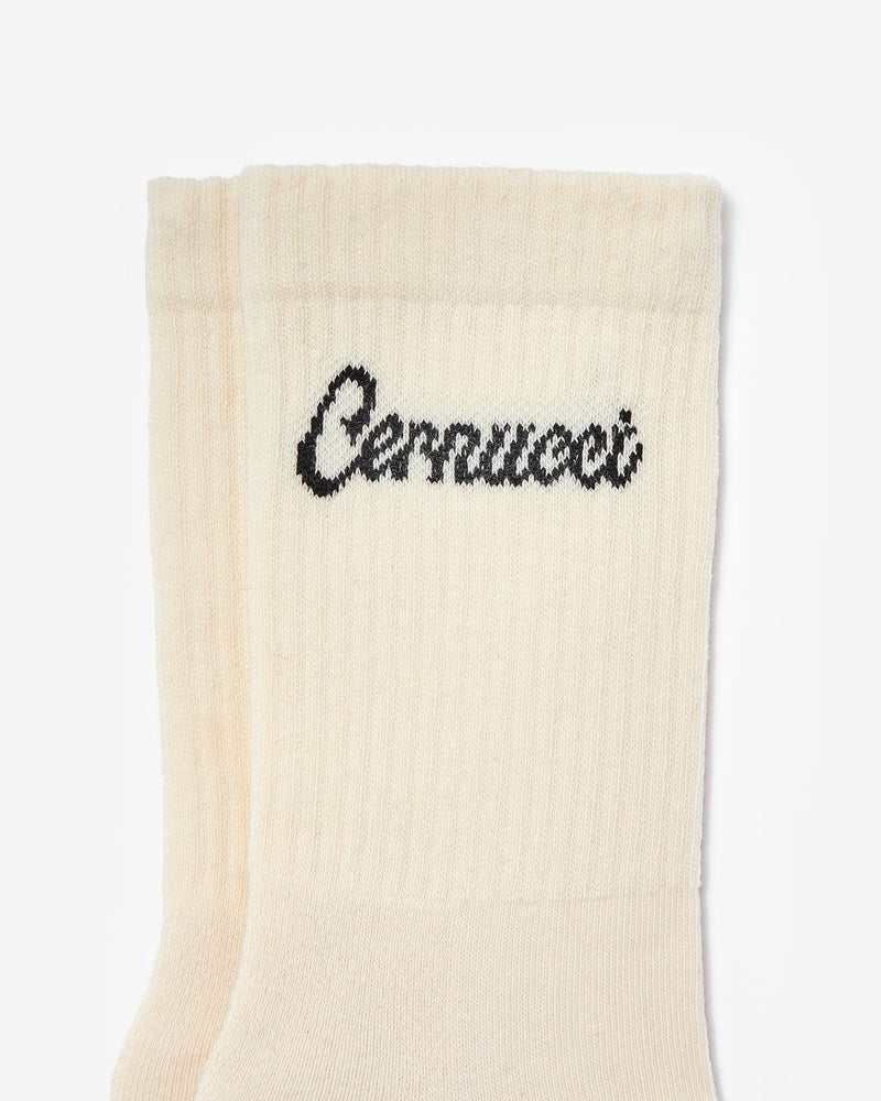 Cernucci Logo Socks - Ecru