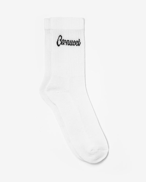 Cernucci Logo Socks - White
