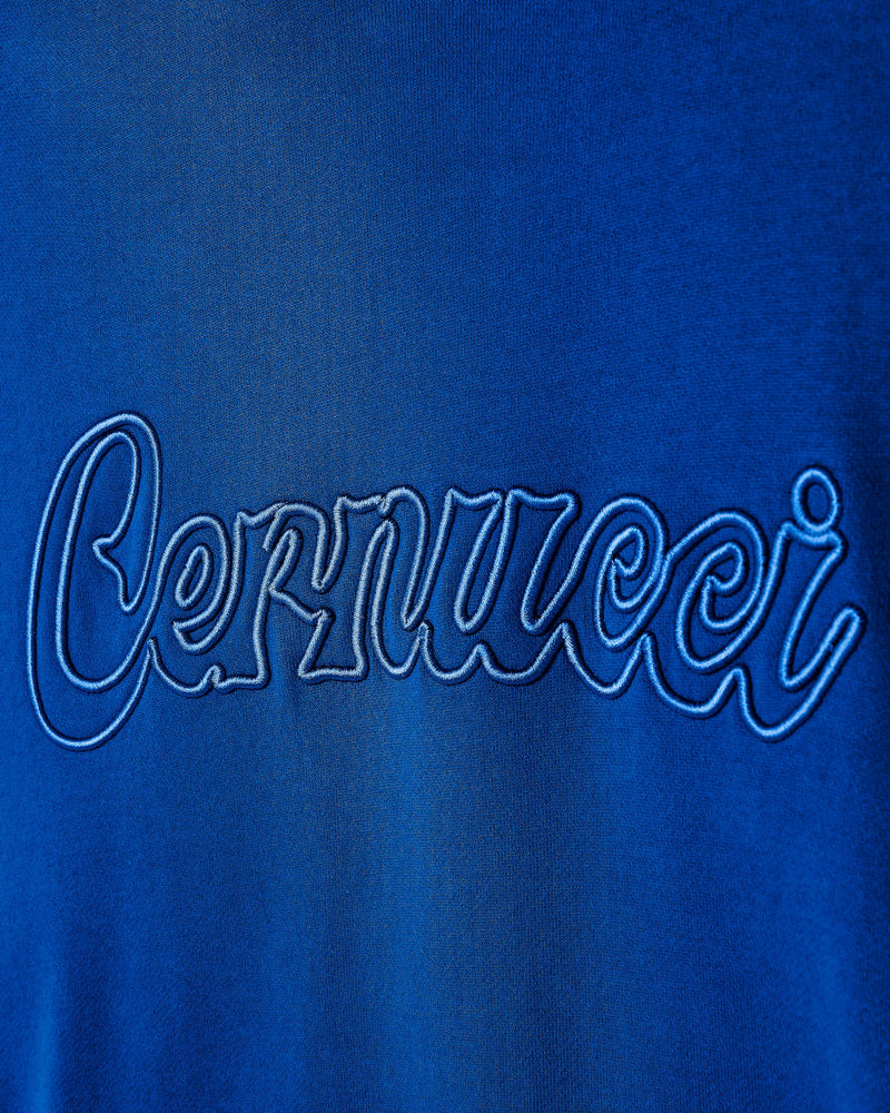 Cernucci Embroidered Hoodie - Cobalt Blue
