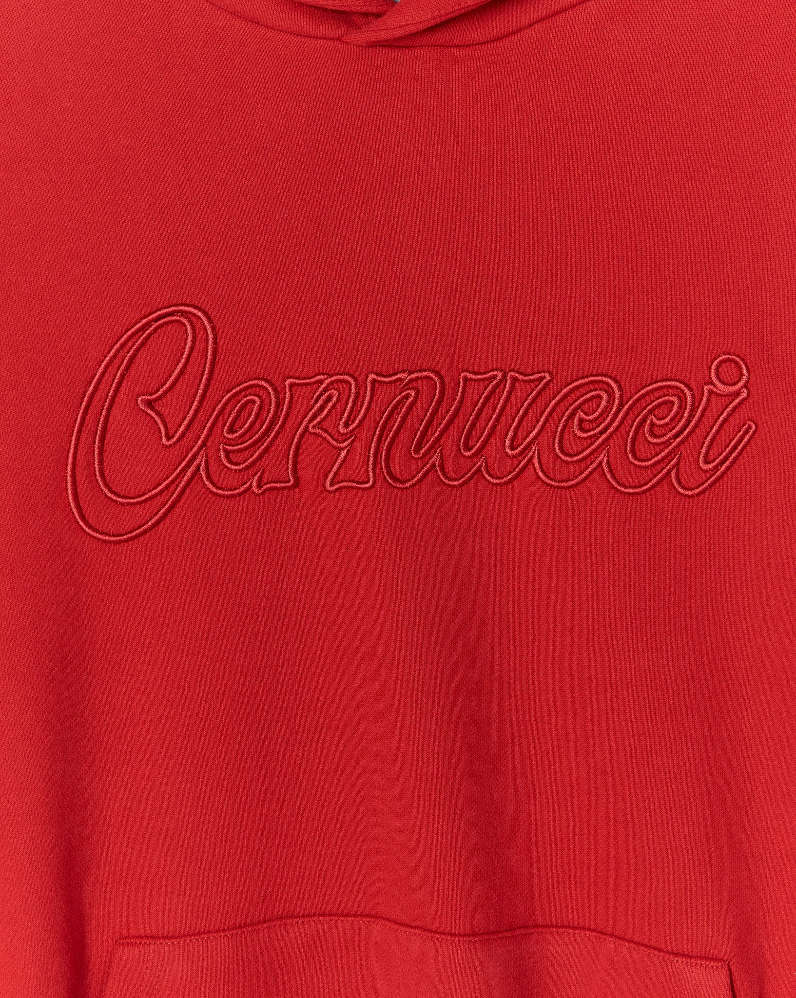 Cernucci Embroidered Hoodie - Red