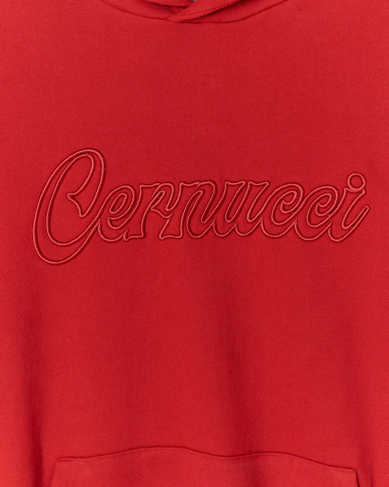 Cernucci Embroidered Hoodie - Red
