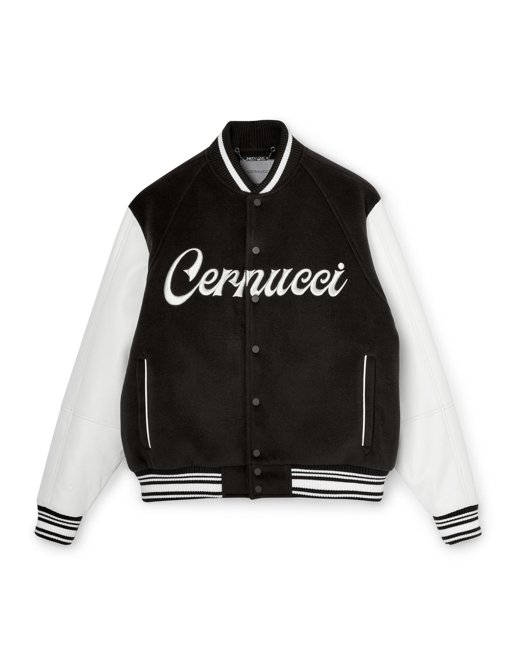 Men's Embroidered Hip Hop Varsity Jacket with Leather Sleeve - Jackets  Masters
