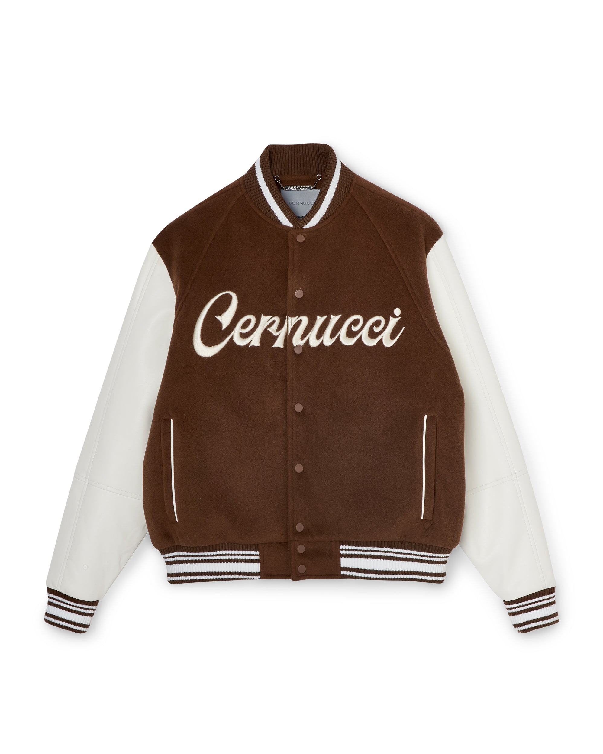 Cernucci Varsity Bomber Jacket - Chocolate – Cernucci US