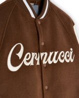 Cernucci Varsity Bomber Jacket - Chocolate