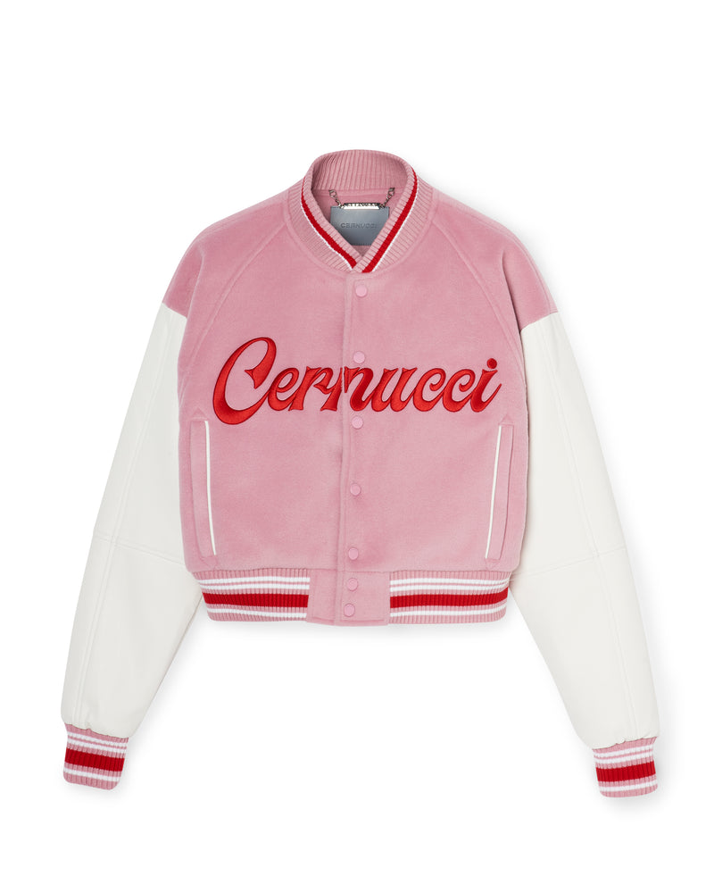 Cernucci Womens Varsity Bomber Jacket - Baby Pink – Cernucci US