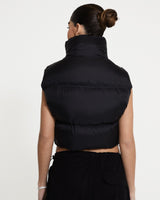 Cernucci Cropped Puffer Gilet - Black