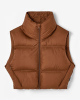 Cernucci Cropped Puffer Gilet - Chocolate