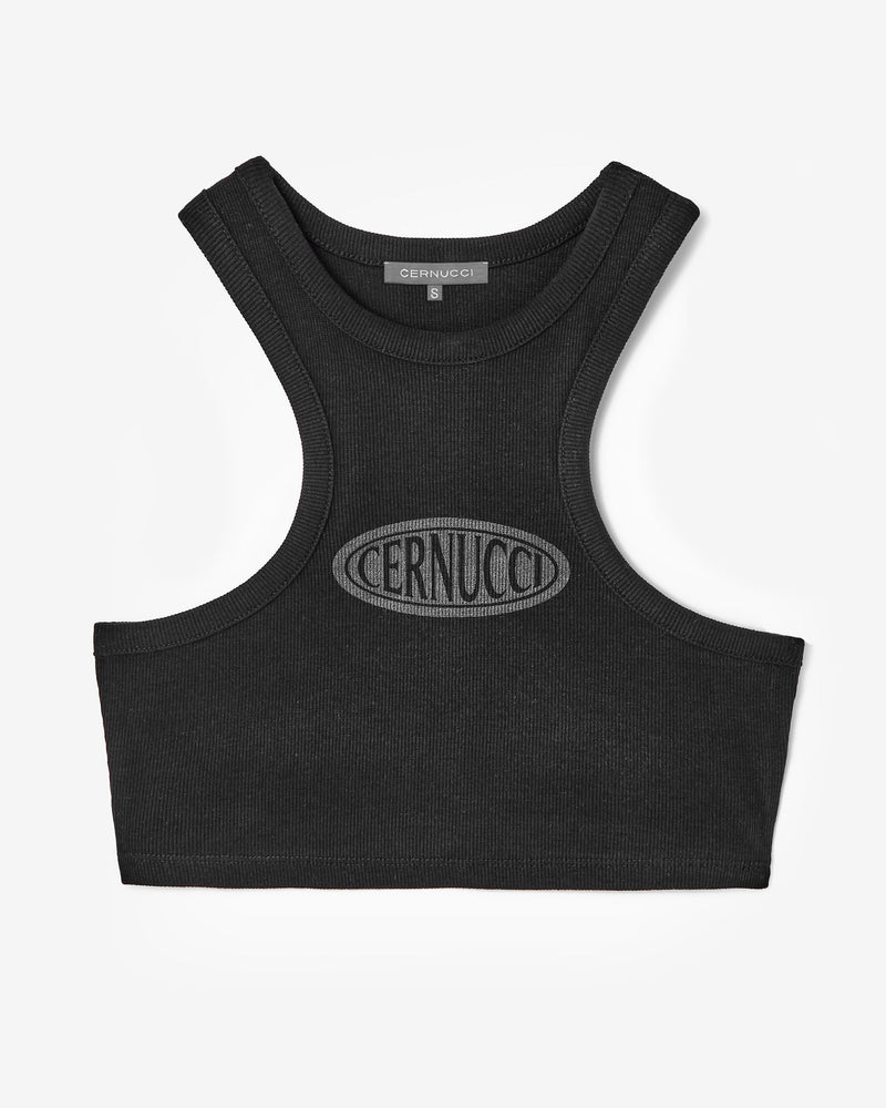 Cernucci Logo Super Crop Racer Vest - Black