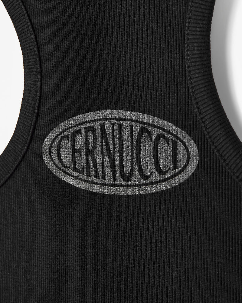 Cernucci Logo Super Crop Racer Vest - Black