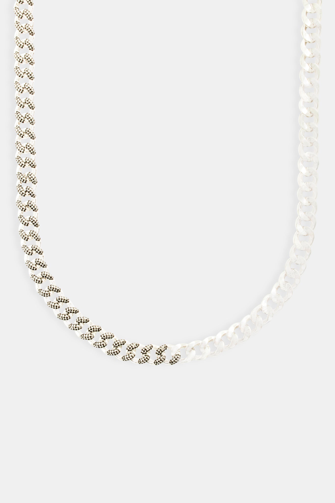 10mm Half Polished Half Iced Black CZ Cuban Chain