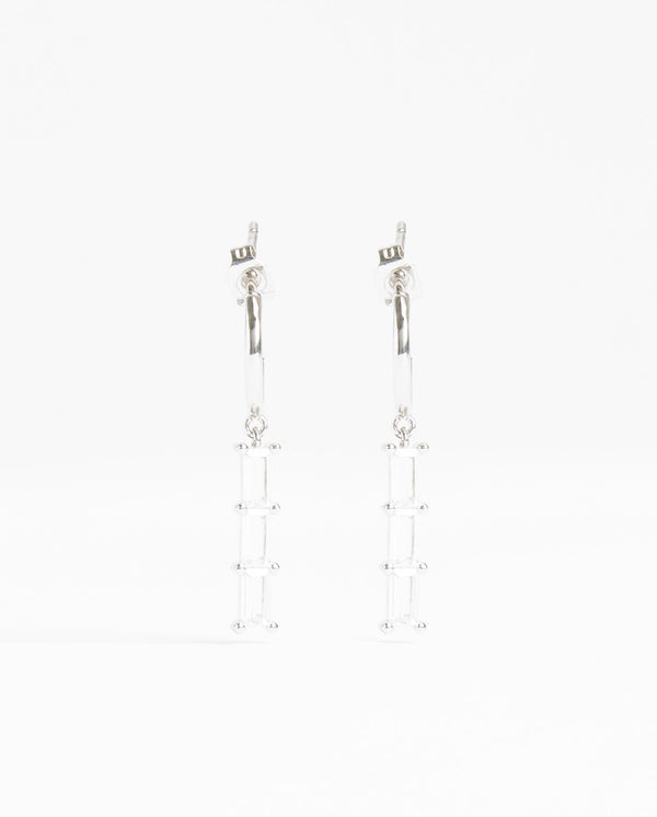 Clear Stone Baguette Drop Earrings