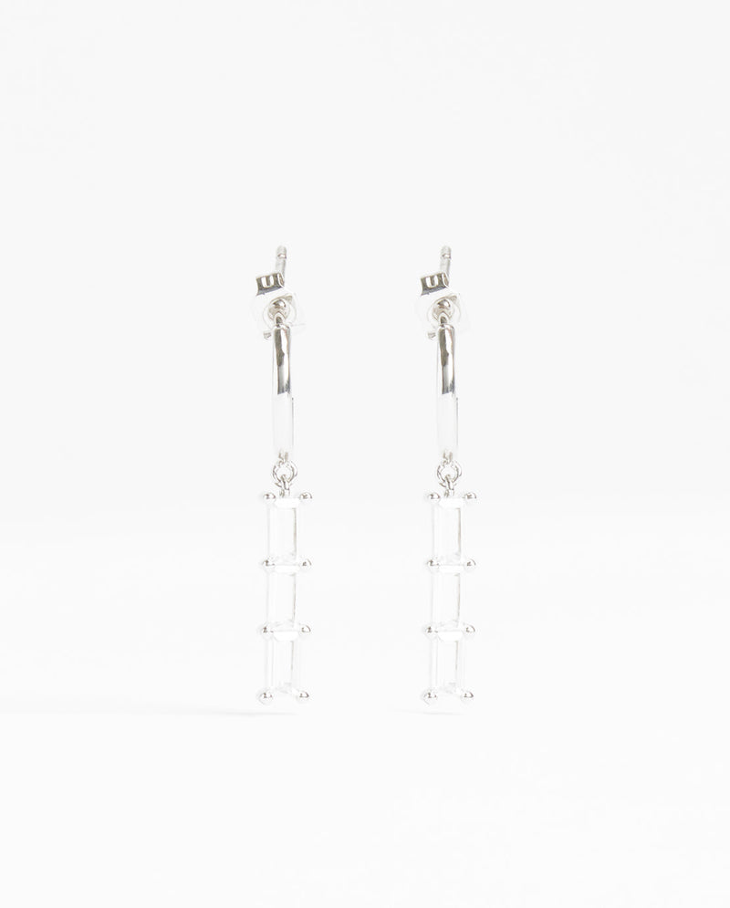 Clear Stone Baguette Drop Earrings