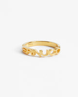 Cernucci Branded Font Ring - Gold