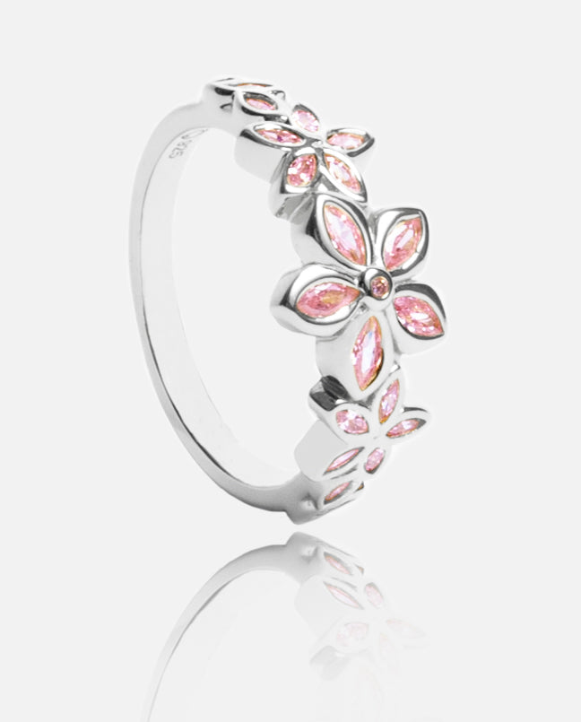 Cherry Blossom Ring - White Gold