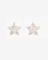 Iced Flower Earrings - Gold