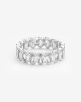 Diamond Oval Infinity Ring - White Gold