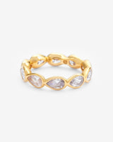 Diamond Pear Infinity Ring - Gold