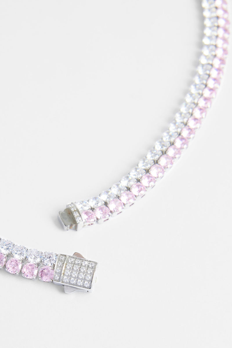 Double Row Iced Pink Tennis Chain