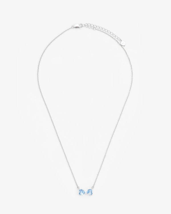 Iced Ribbon Necklace Blue