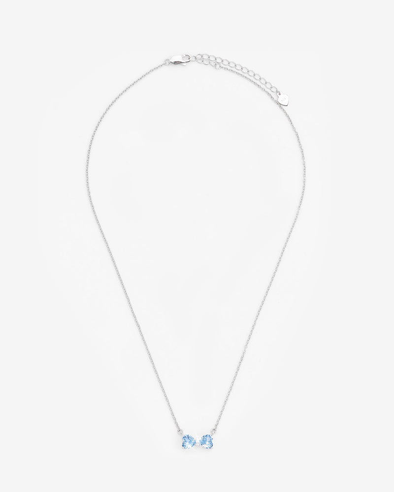 Iced Ribbon Necklace Blue