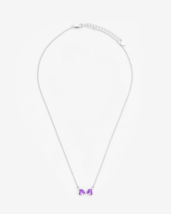 Iced Ribbon Necklace Purple