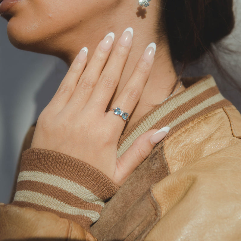 Iced Ribbon Ring Blue