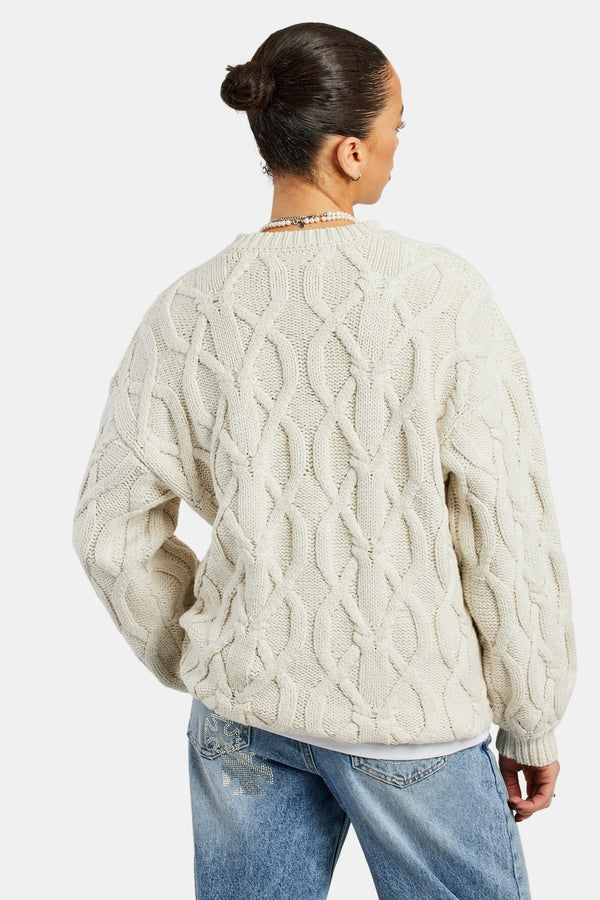 Oversized Knitted Sweater - Ecru