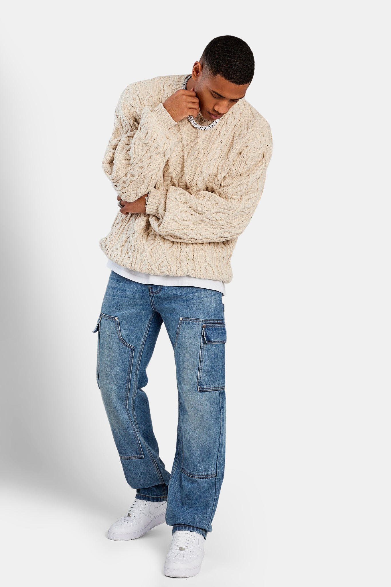 Essential Classic Cable Knit Set　beige Cable Knit Zippy Beige | Garage
