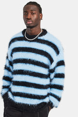 Oversized Fluffy Stripe Knitted Jumper