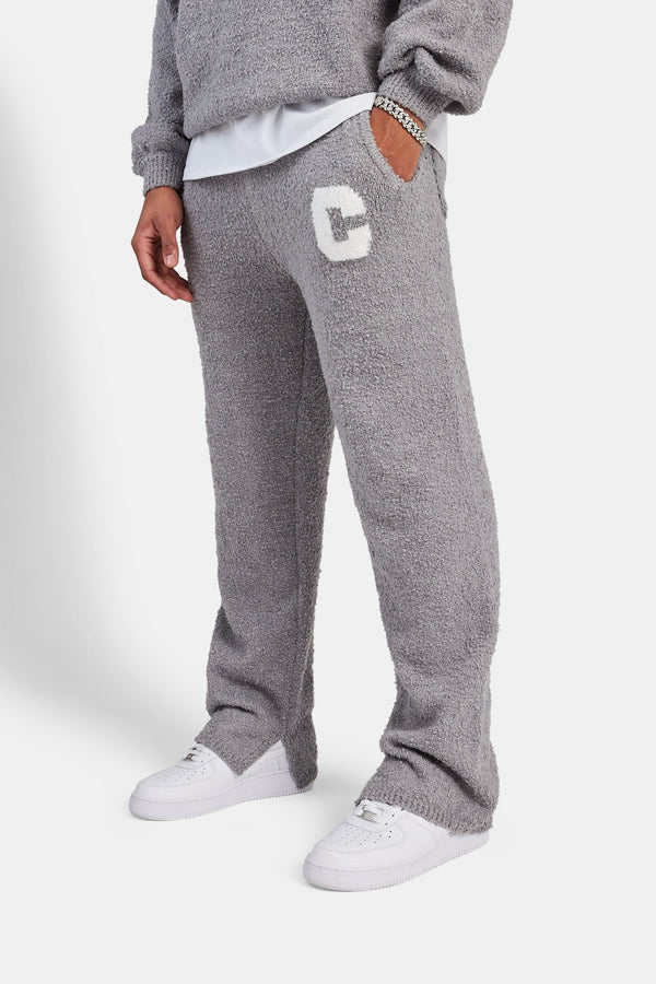 Textured Knitted Split Hem Jogger