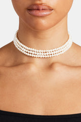 Freshwater Small Pearl Triple Layer Choker