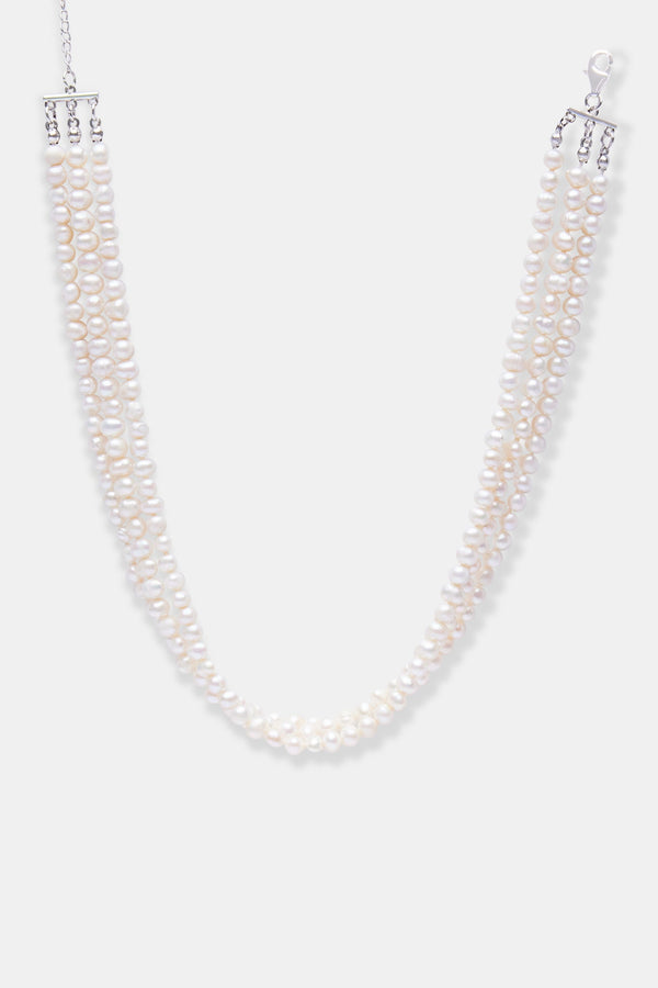 Freshwater Small Pearl Triple Layer Choker