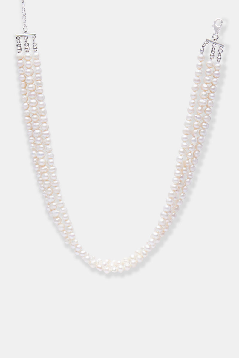 Freshwater Small Pearl Triple Layer Choker